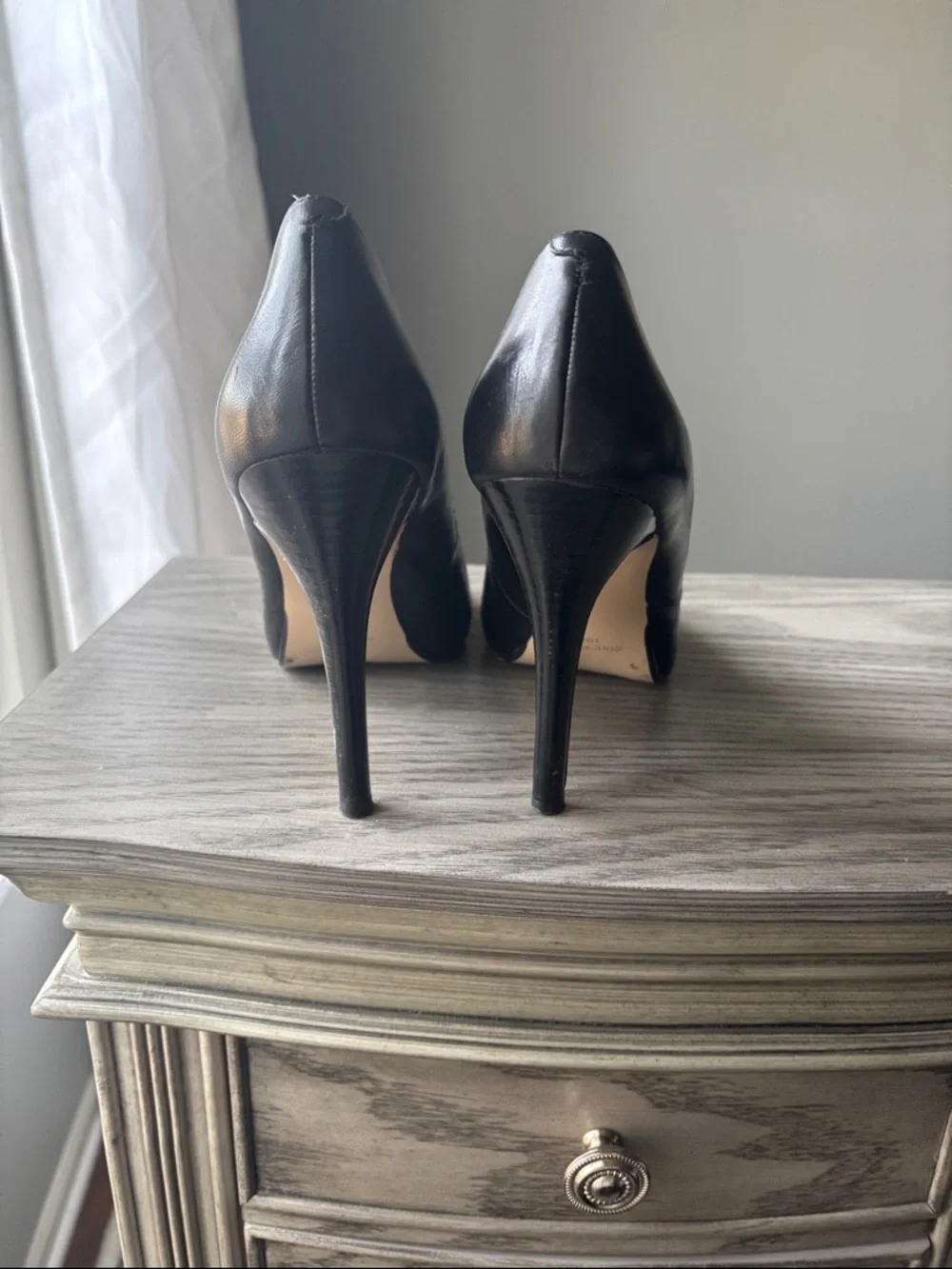 Nine West Black Peep-Toe Stiletto Pumps - Picture 2 of 2
